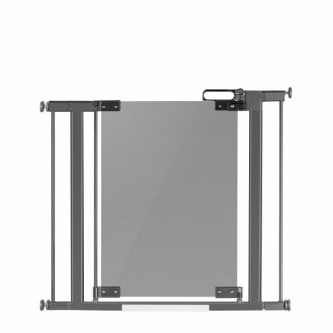 Poarta de siguranta Reer DesignLine Puristic, presiune, 76-96 cm, metal + plexiglas gri, 46031